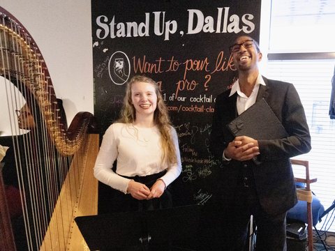 Live music duo with harp and vocals